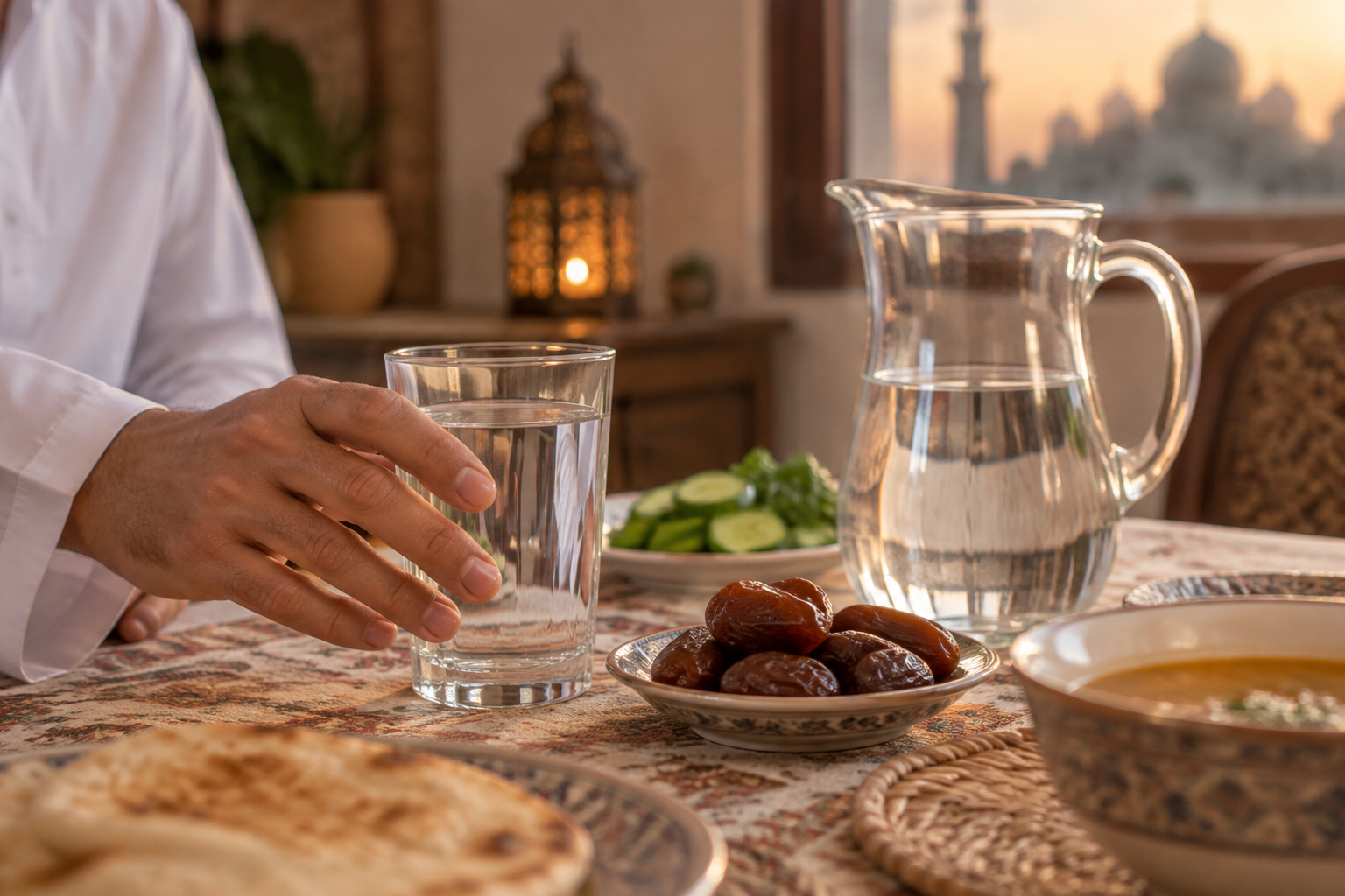 قلة الماء في رمضان: علامات الجفاف وطرق الوقاية