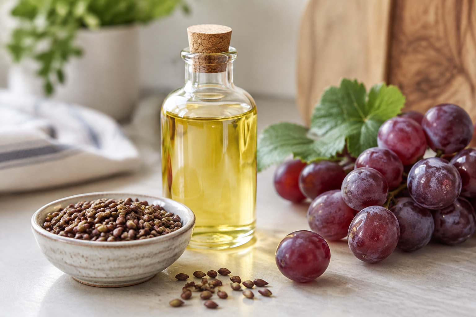 زيت بذور العنب: فوائد محتملة وحدود الاستخدام الآمن