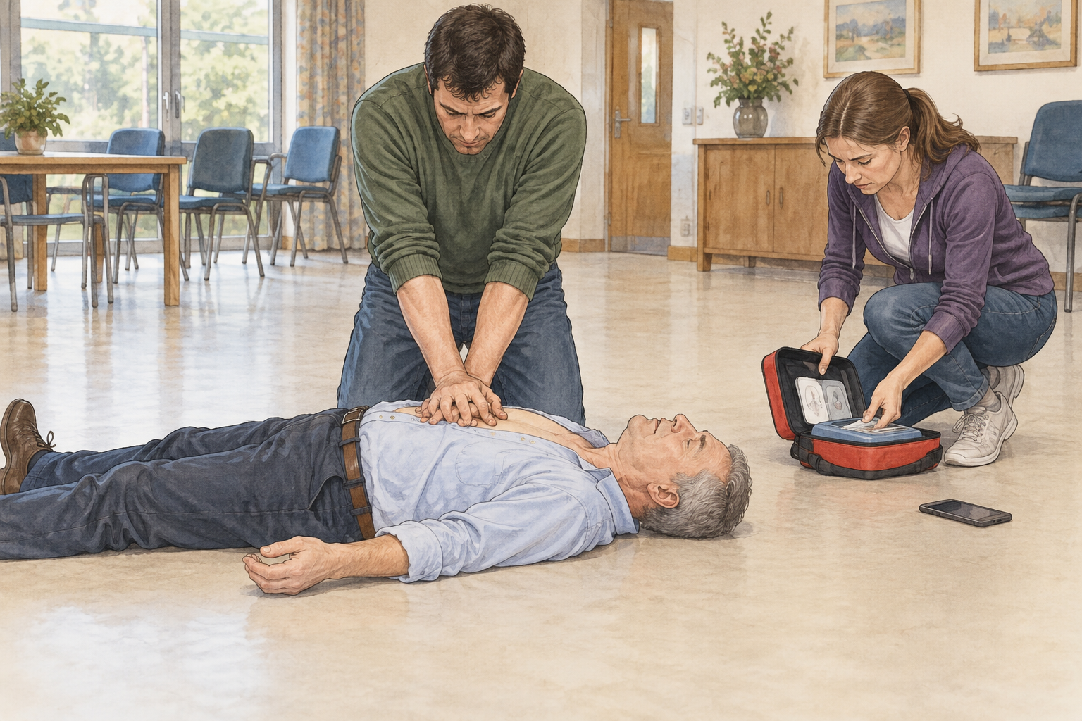 خطوات الإنعاش القلبي الرئوي (CPR)للبالغين
