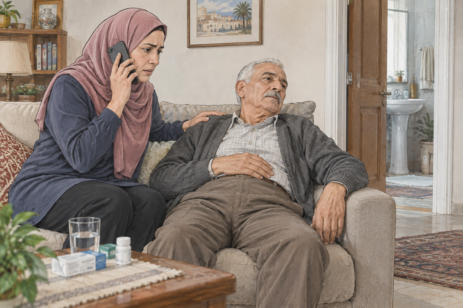 رسم توضيحي: نزيف شرجي عند كبار السن: متى تذهب للطوارئ وماذا تفعل؟