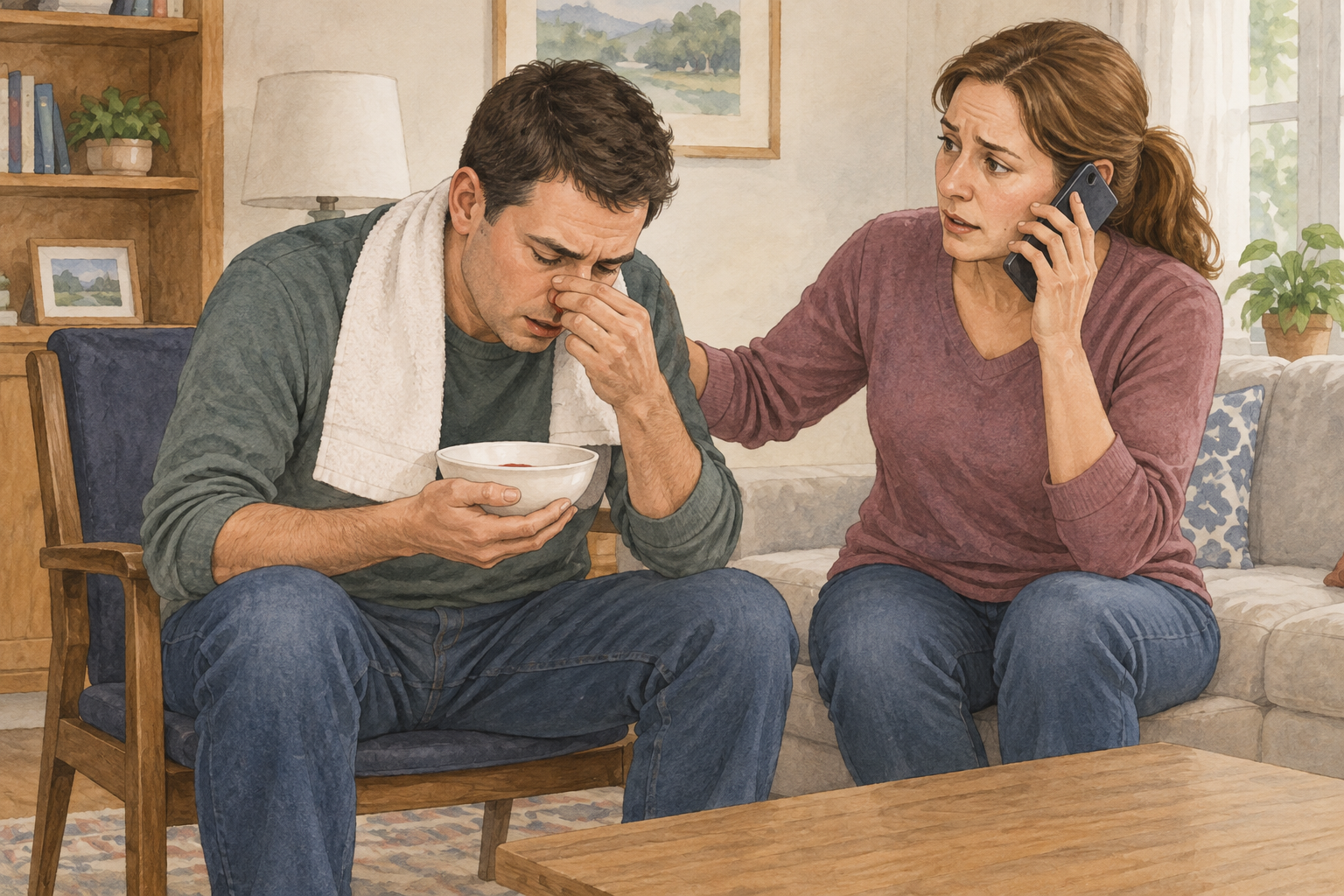 رسم توضيحي: نزيف الأنف مع دوخة: متى يكون طارئا وكيف تتصرف؟