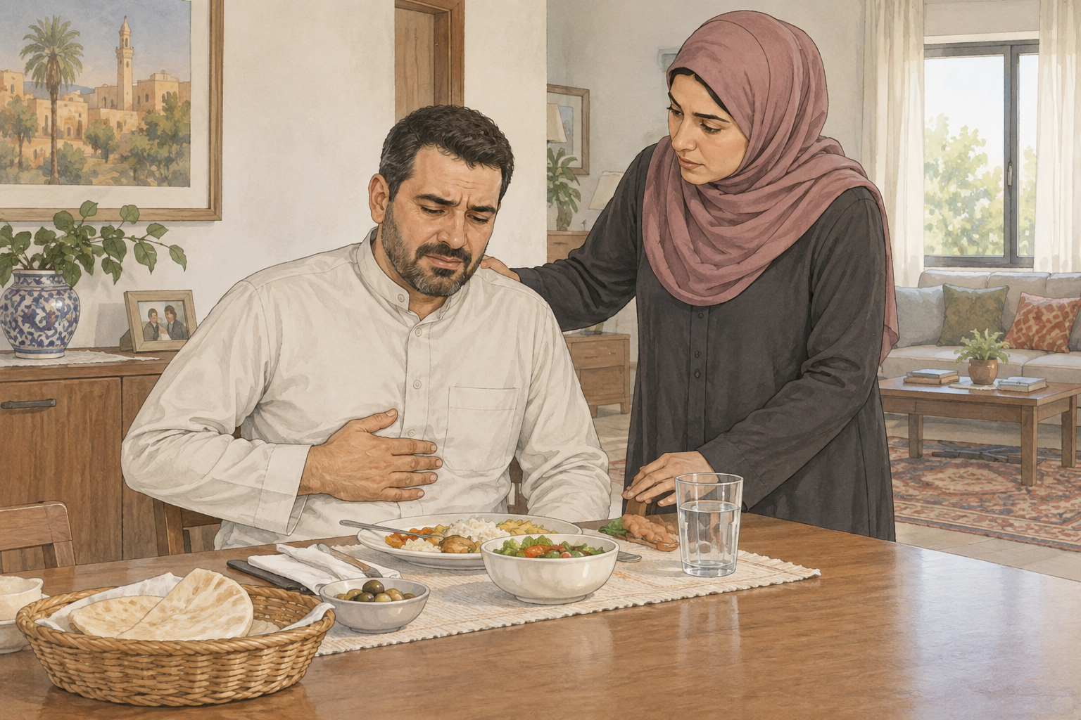 عُسر الهضم: الأعراض، الأسباب، ومتى تقلق