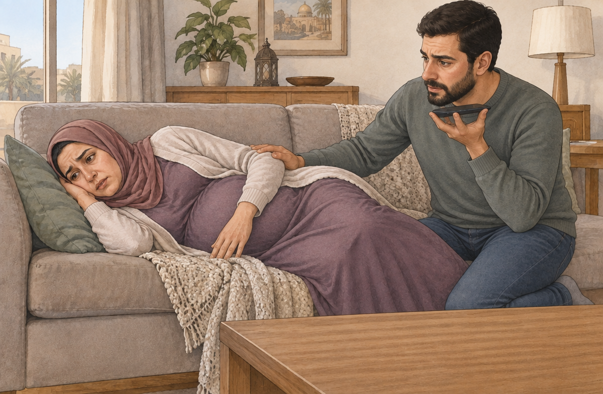 رسم تعليمي: استلقي ولا تحاولي الوصول للمستشفى وحدك