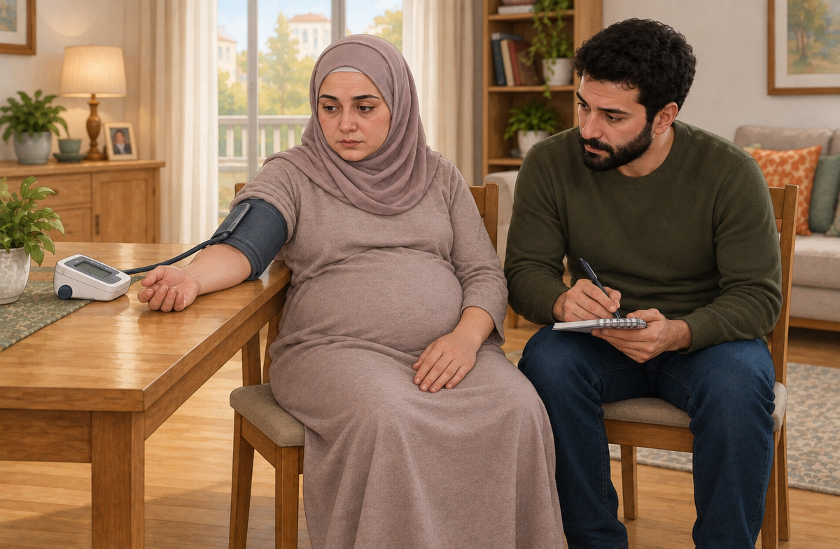 رسم تعليمي: قيسي الضغط إن كان الجهاز متاحا