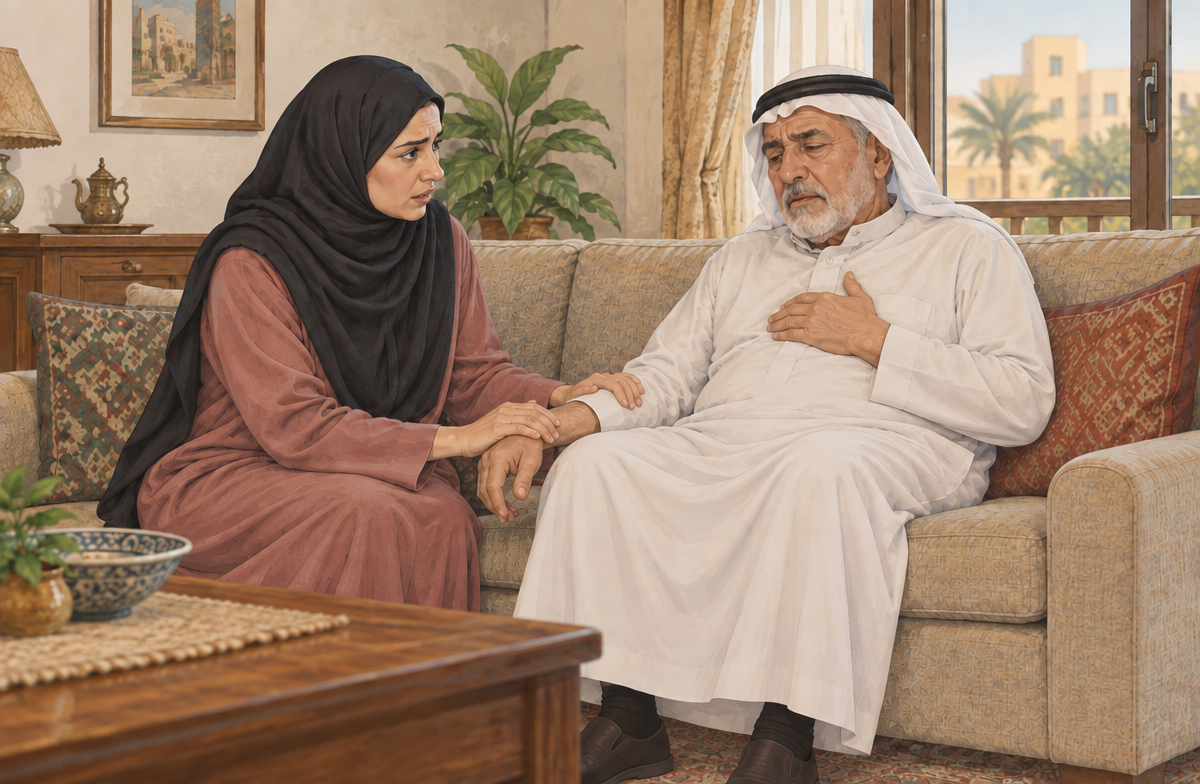 رسم تعليمي: ساعده على اتخاذ وضع مريح