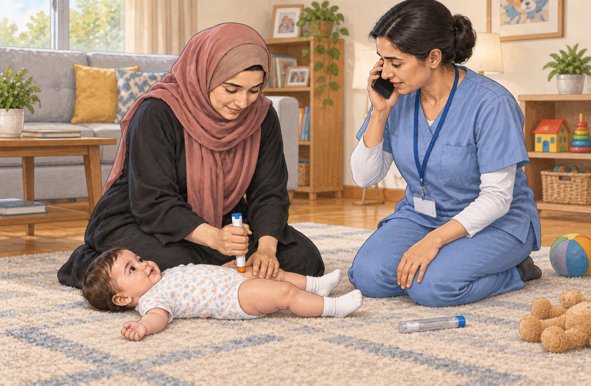 رسم تعليمي: تصرف فورا إذا اشتبهت في الحساسية الشديدة