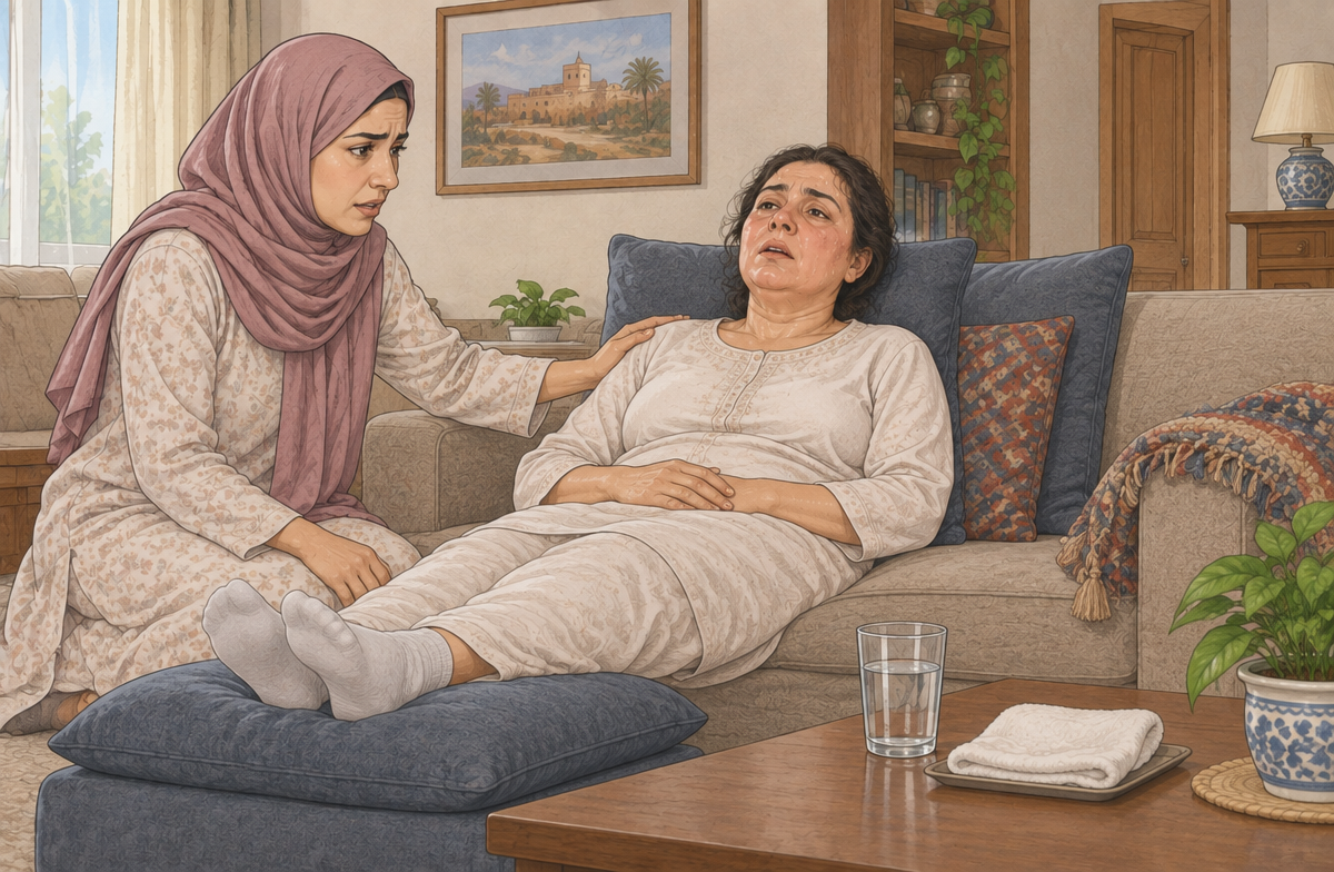 رسم تعليمي: ساعده على اتخاذ وضع مريح