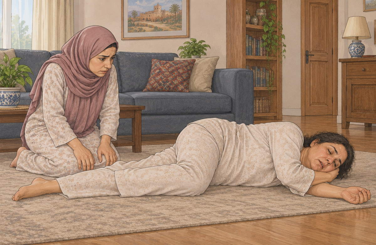 رسم تعليمي: ضع غير المستجيب الذي يتنفس على جانبه