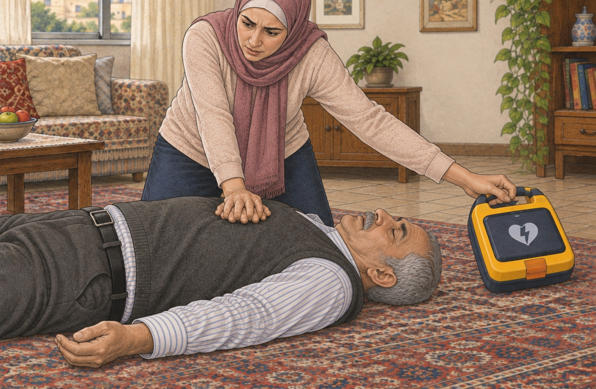 رسم تعليمي: ابدأ الإنعاش عند غياب التنفس الطبيعي