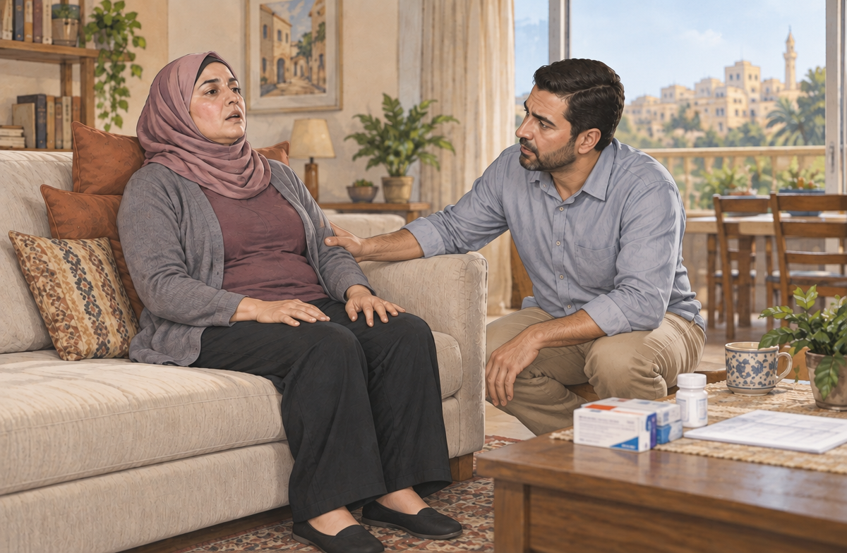 رسم تعليمي: ساعده على اتخاذ وضعية مريحة