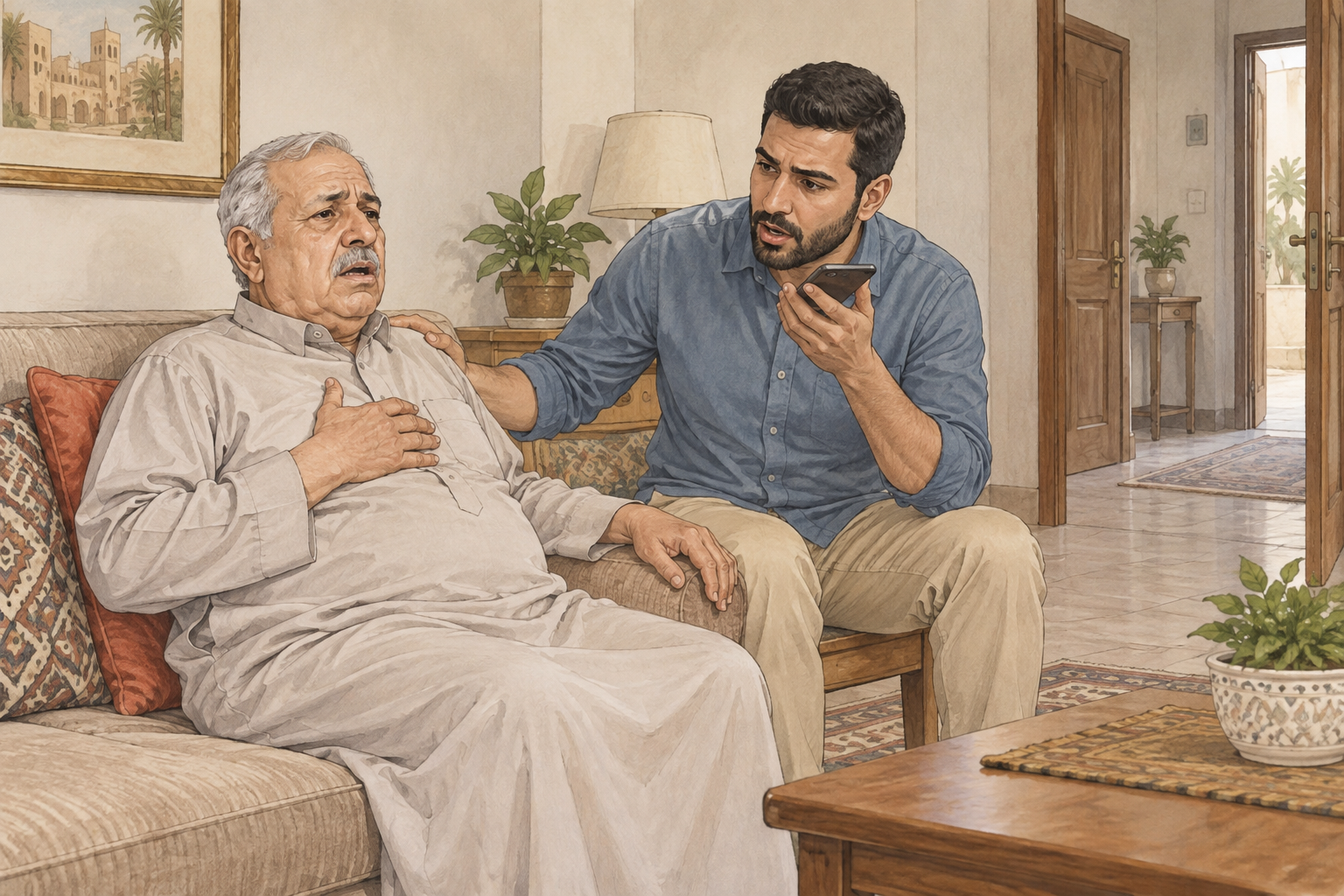 رسم توضيحي: فشل القلب الحاد: علامات الخطر وما تفعله حتى يصل الإسعاف