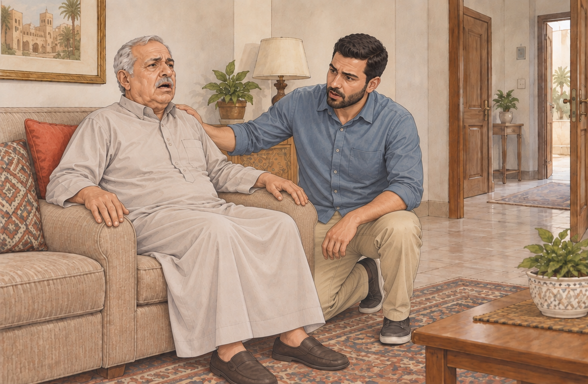 رسم تعليمي: ساعده على اتخاذ وضع يسهل التنفس