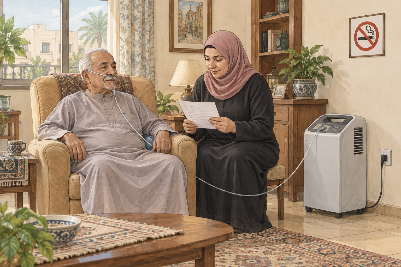 جهاز تركيز الأكسجين المنزلي: الاستخدام الآمن وخطة الطوارئ