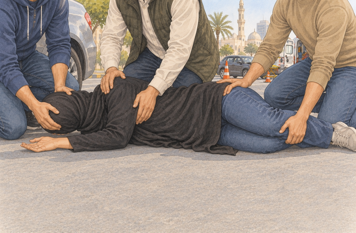 رسم تعليمي: احم مجرى الهواء عند القيء أو انسداده