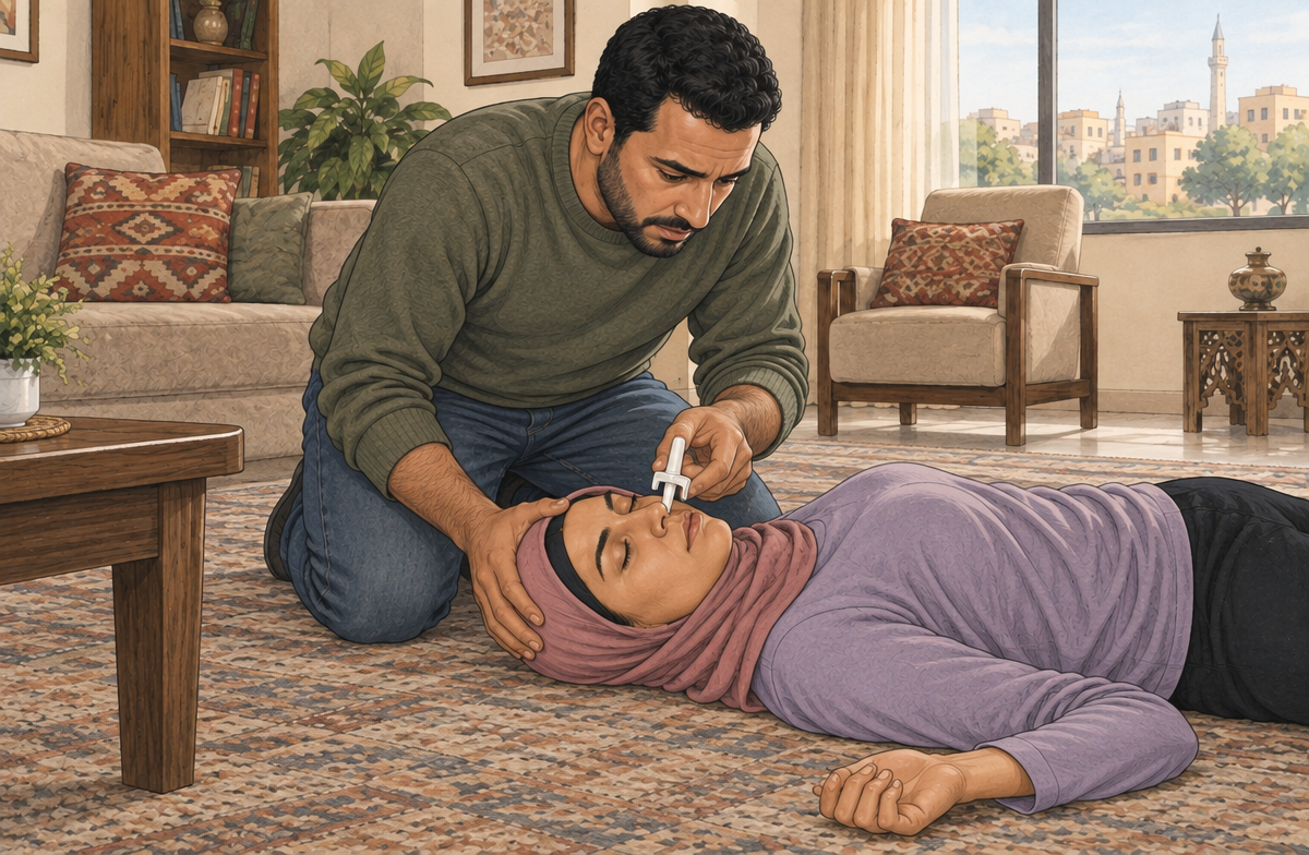 رسم تعليمي: استخدم النالوكسون إذا اشتبهت بجرعة أفيونية
