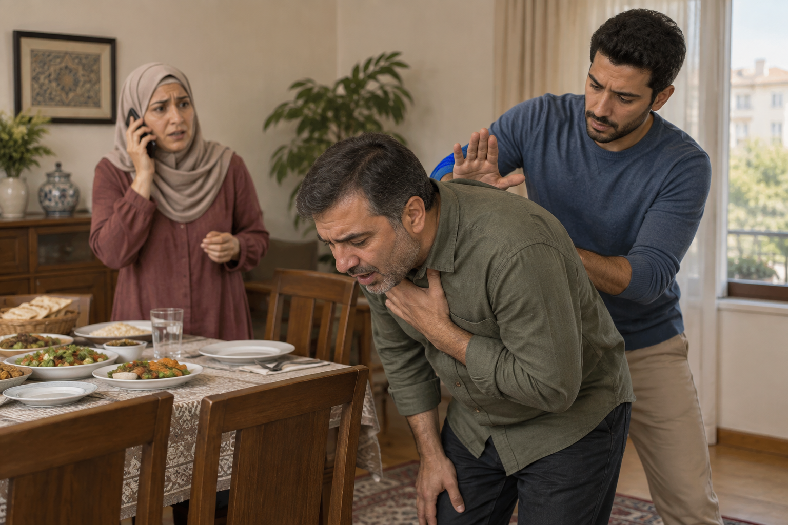 الشرقة أثناء الأكل: كيف تنقذ المصاب ومتى تطلب الإسعاف؟