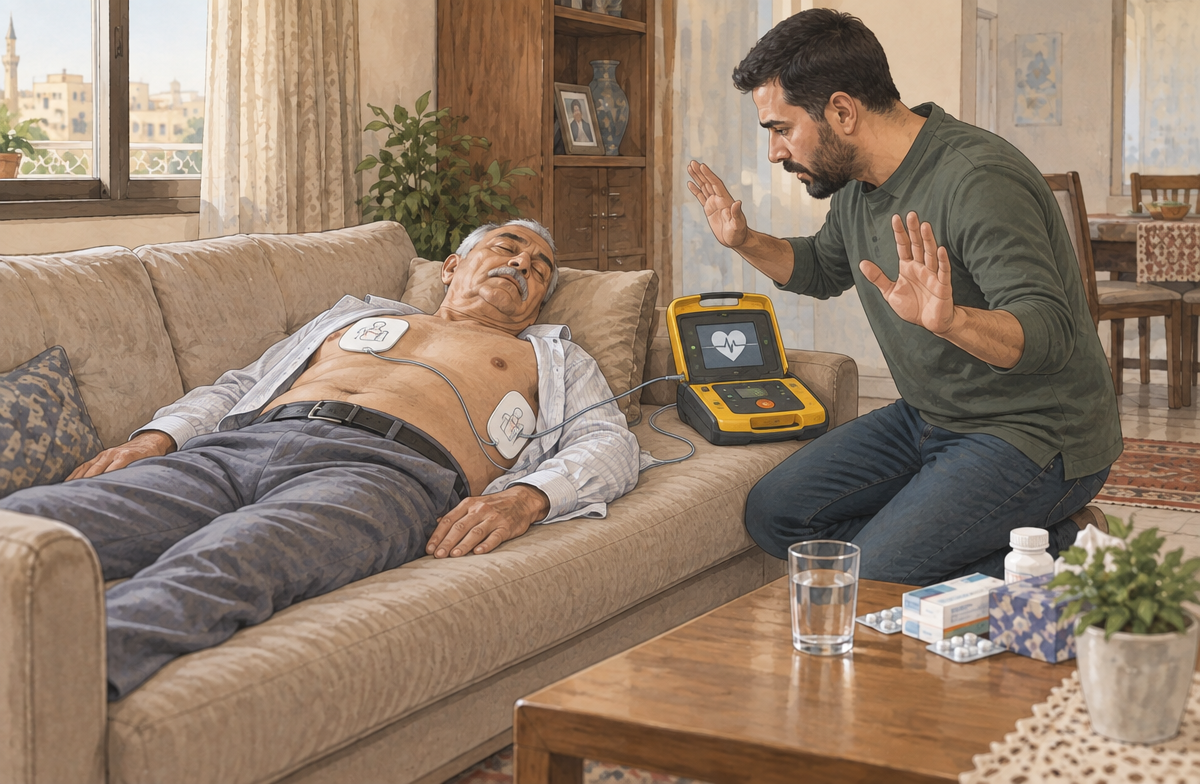 رسم تعليمي: استخدم جهاز الصدمات واجمع المعلومات دون تعطيل الرعاية