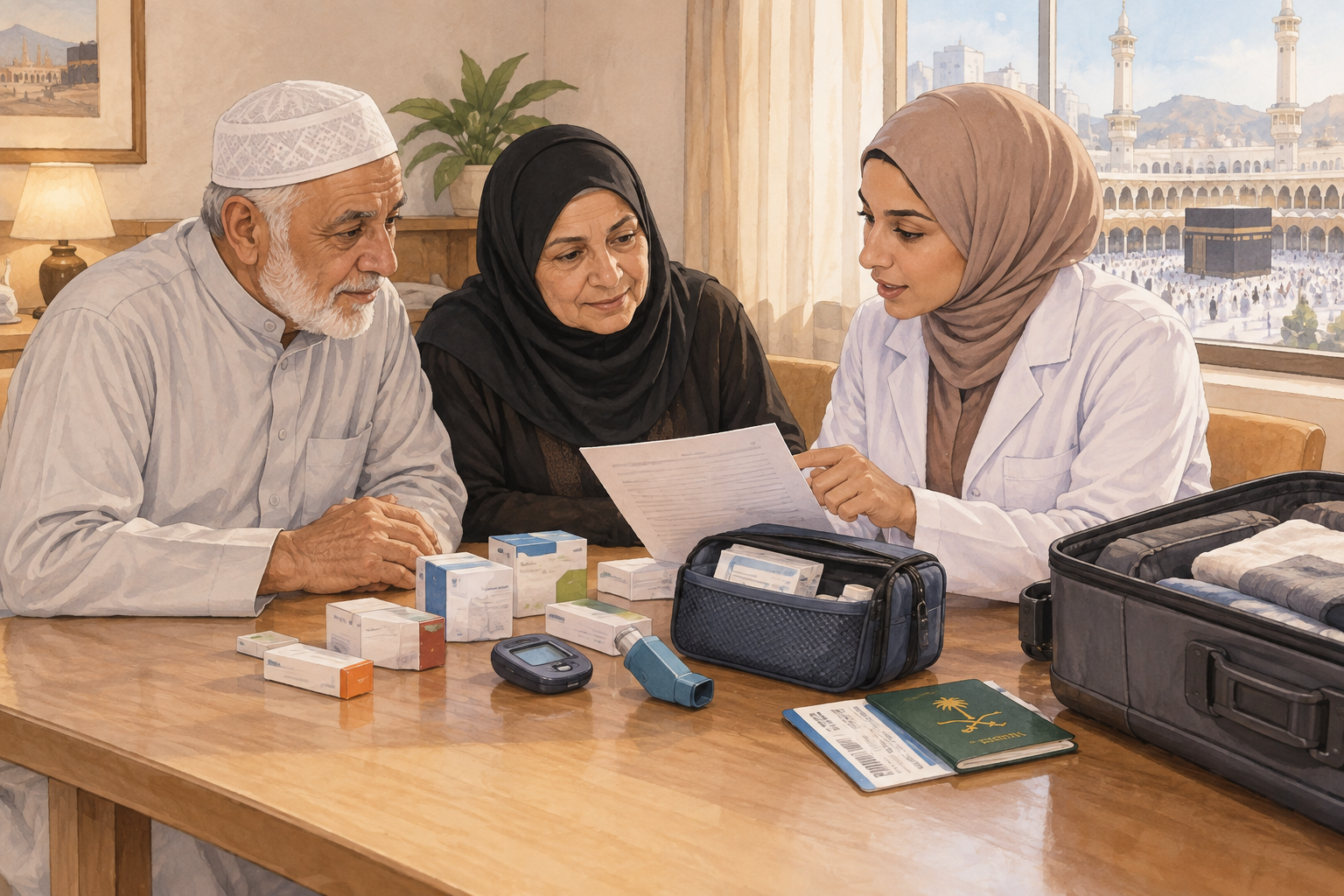 أدوية المسافر المزمن في الحج والعمرة: تجهيز آمن وخطة للطوارئ