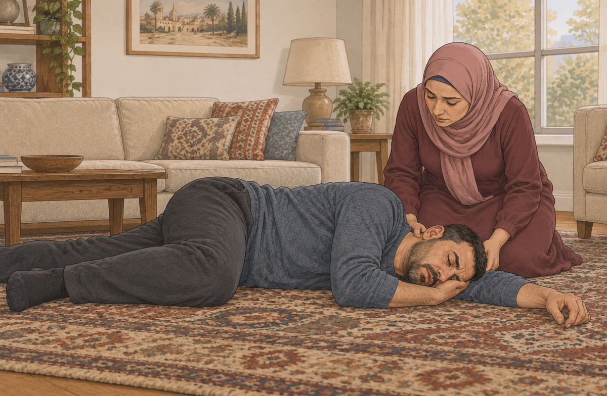 رسم تعليمي: افحص الاستجابة والتنفس