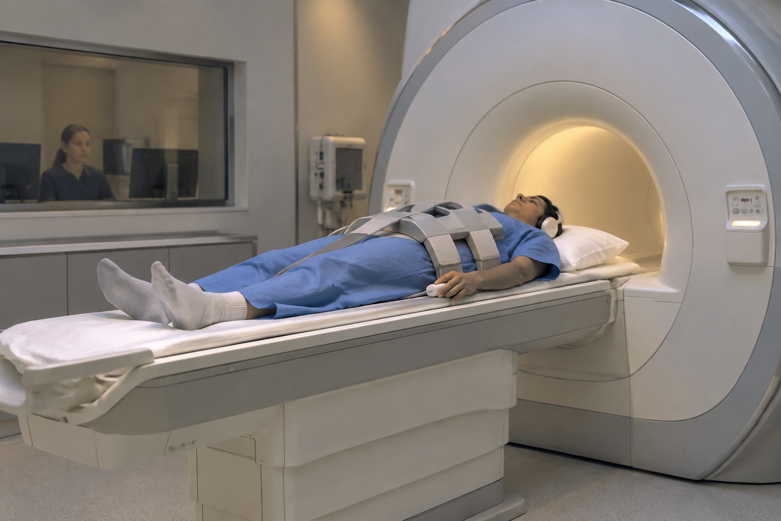 قياس الحديد الكبدي بالرنين المغناطيسي — Hepatic iron quantification by magnetic resonance imaging (MRI) — صورة توضيحية للفحص