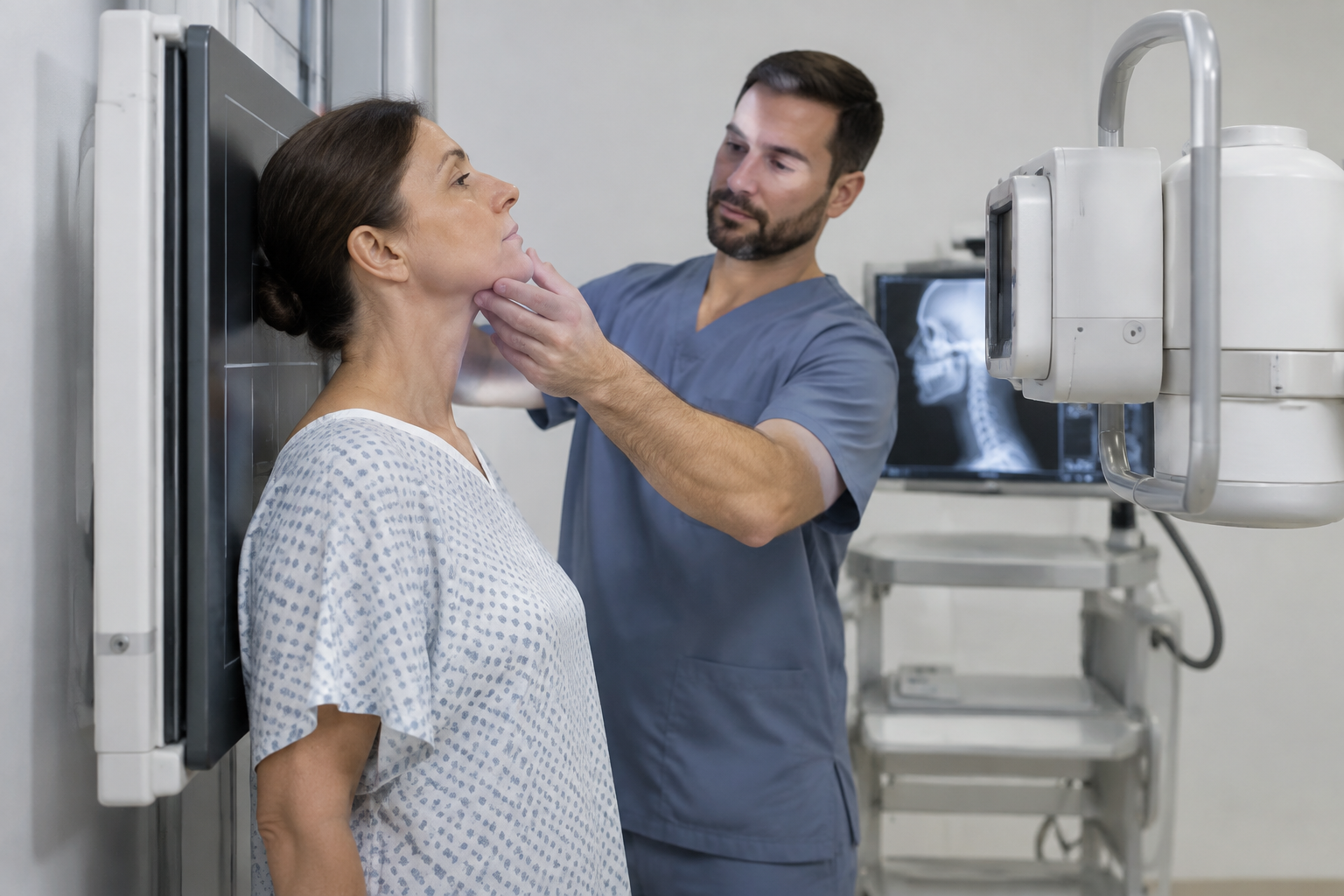 أشعة سينية على الرقبة والأنسجة الرخوة — Neck and soft tissue radiography — صورة توضيحية للفحص