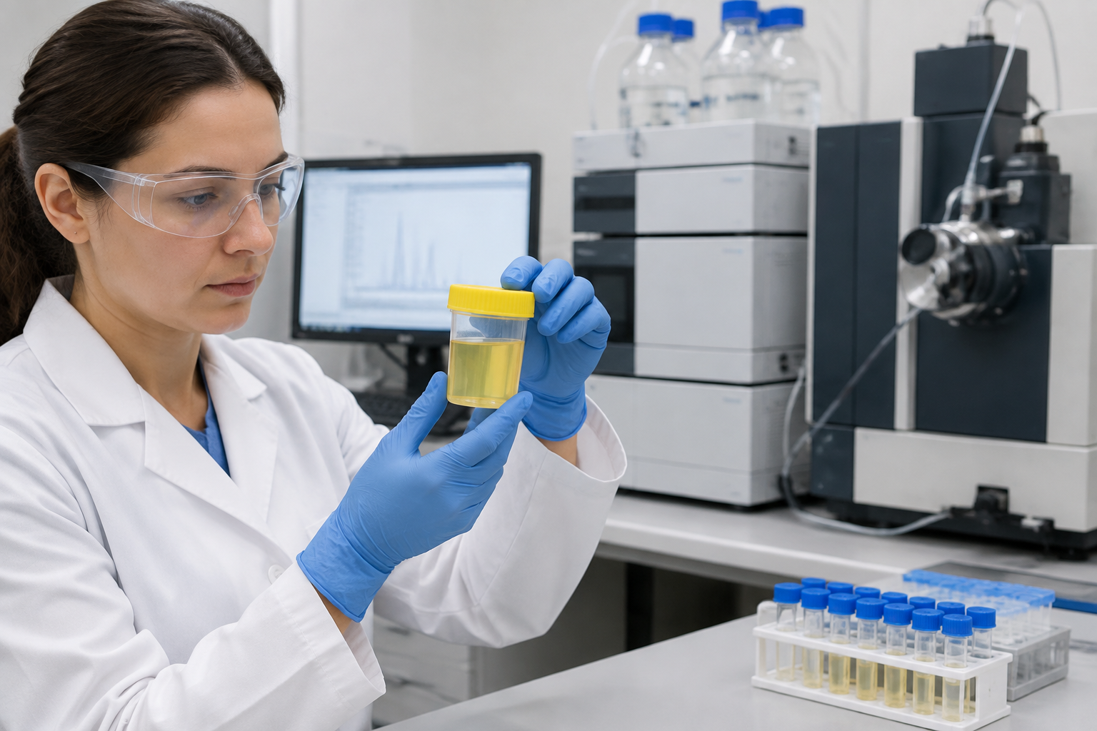 تحليل حمض S-فينيل مركابتوريك للتعرض للبنزين — S-phenylmercapturic acid testing for benzene exposure (SPMA) — صورة توضيحية للفحص
