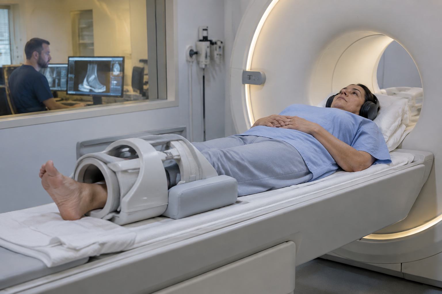 الرنين المغناطيسي على الكاحل — Magnetic resonance imaging of the ankle (MRI) — صورة توضيحية للفحص