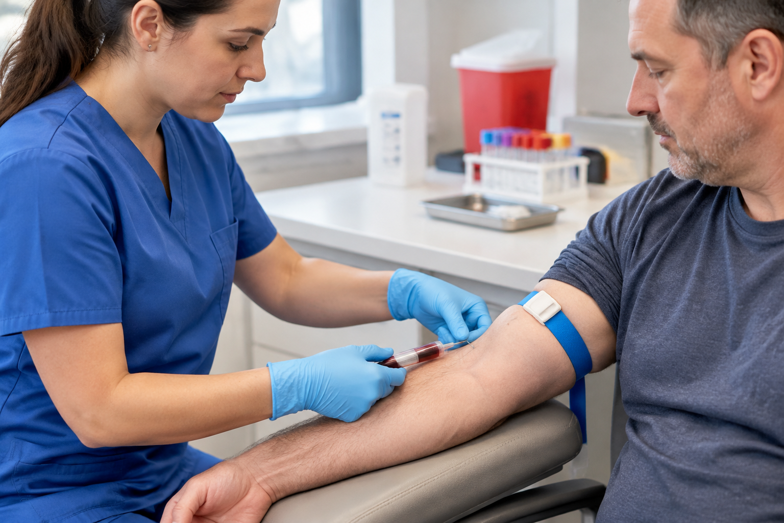تحليل مركبات PFAS في الدم — Blood per- and polyfluoroalkyl substances testing (PFAS) — صورة توضيحية للفحص