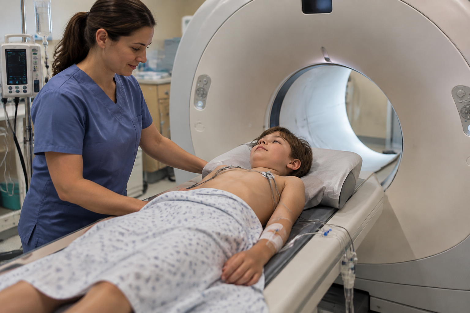 التصوير المقطعي لتقييم الأوعية التاجية لدى الأطفال — Computed tomography for pediatric coronary vessel assessment (CT) — صورة توضيحية للفحص