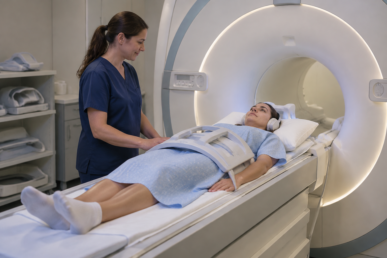 الرنين المغناطيسي لبطانة الرحم المهاجرة العميقة — Magnetic resonance imaging for deep infiltrating endometriosis (MRI) — صورة توضيحية للفحص