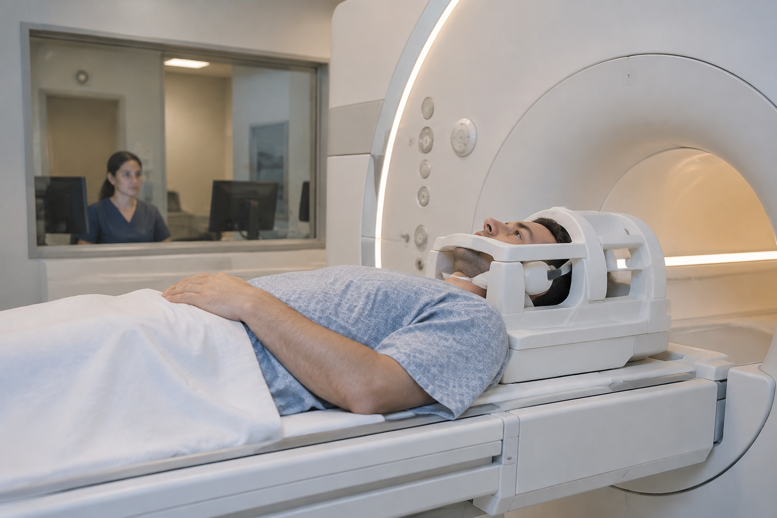 الرنين المغناطيسي على الرقبة — Magnetic resonance imaging of the neck (MRI) — صورة توضيحية للفحص