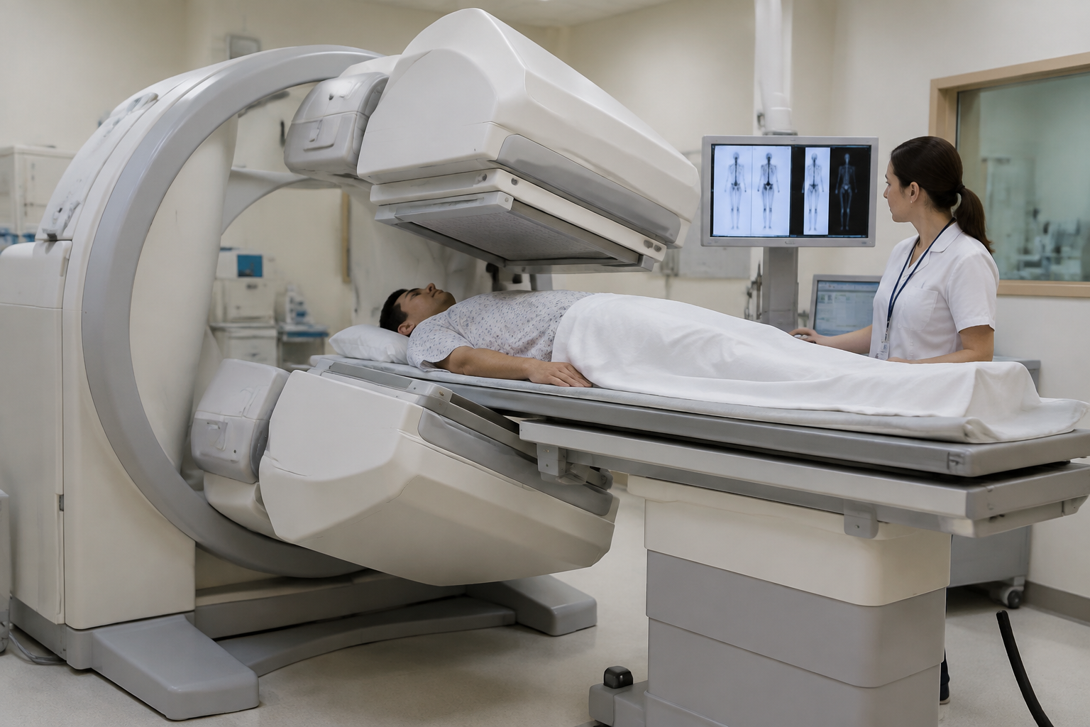 مسح MIBG للأورام العصبية الصماء — Metaiodobenzylguanidine scintigraphy for neuroendocrine tumors (MIBG) — صورة توضيحية للفحص