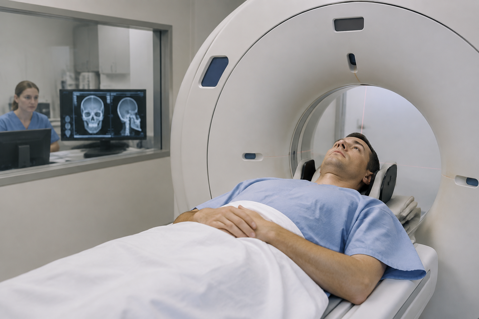 الأشعة المقطعية على عظام الوجه — Computed tomography of the facial bones (CT) — صورة توضيحية للفحص