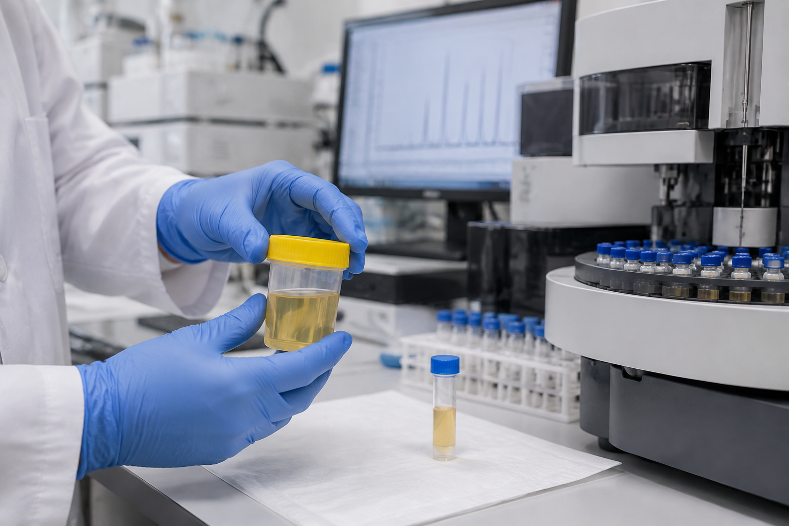 تحليل حمض الميثيل هيبوريك للتعرض للزيلين — Methylhippuric acid test for xylene exposure — صورة توضيحية للفحص