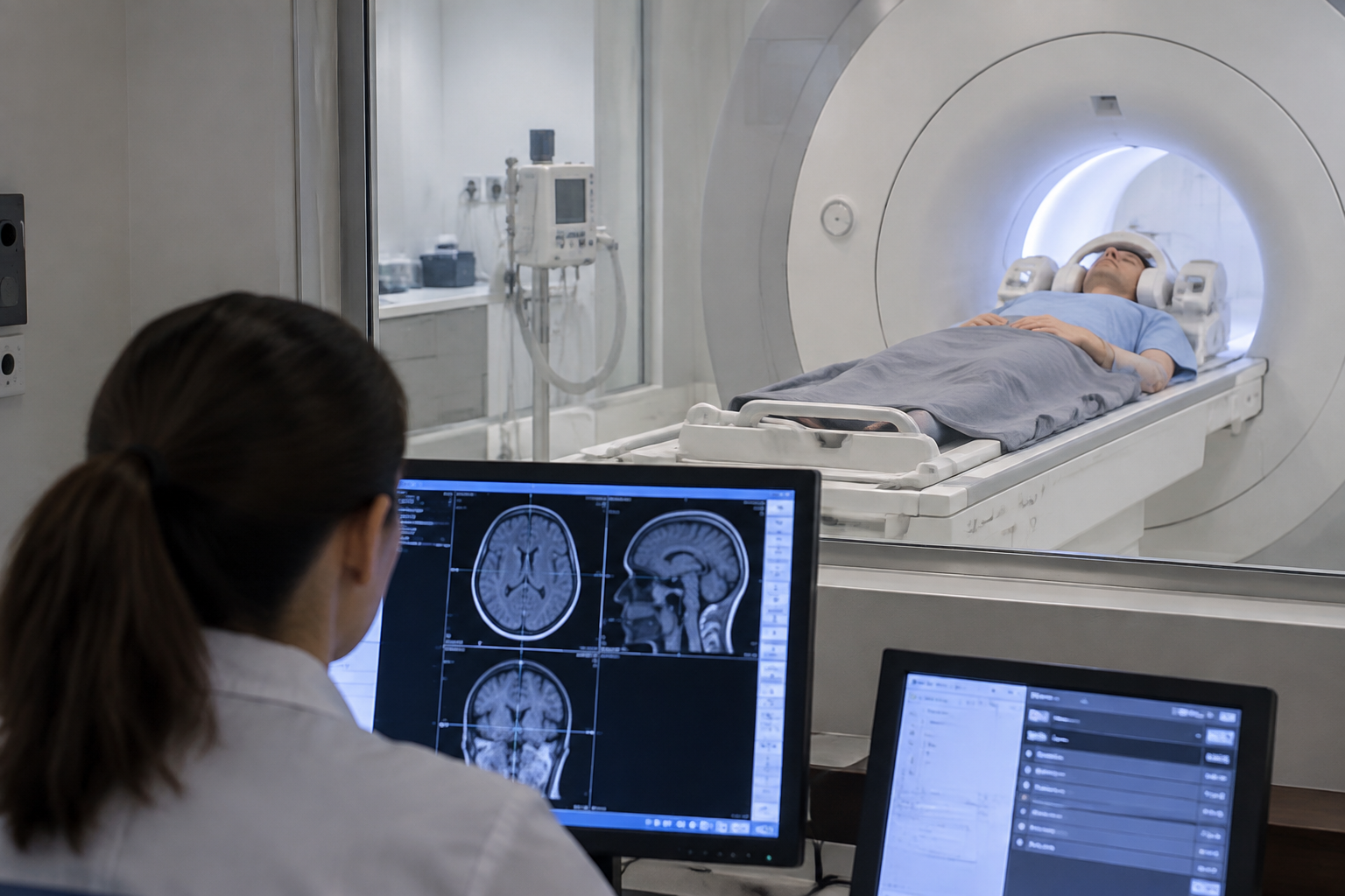 الرنين المغناطيسي ببروتوكول السكتة الحادة — Magnetic resonance imaging with acute stroke protocol (MRI) — صورة توضيحية للفحص