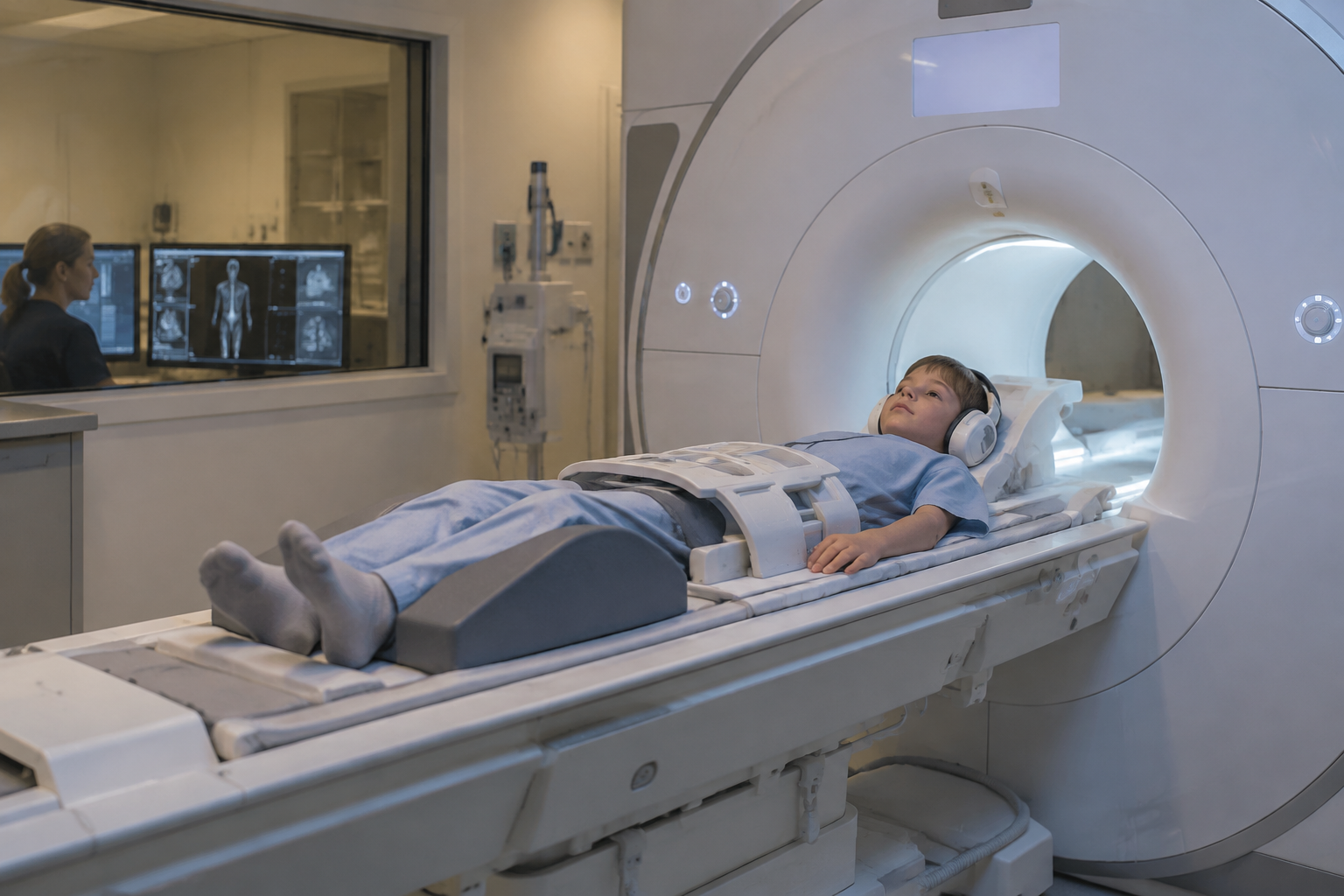 الرنين المغناطيسي لكامل الجسم في التهاب العظم متعدد البؤر — Whole-body magnetic resonance imaging for multifocal osteomyelitis (MRI) — صورة توضيحية للفحص