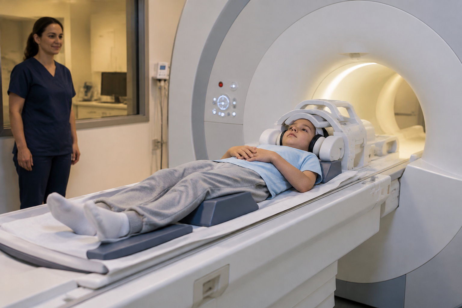 الرنين المغناطيسي لتشوهات القحف والوجه — Magnetic resonance imaging for craniofacial malformations (MRI) — صورة توضيحية للفحص