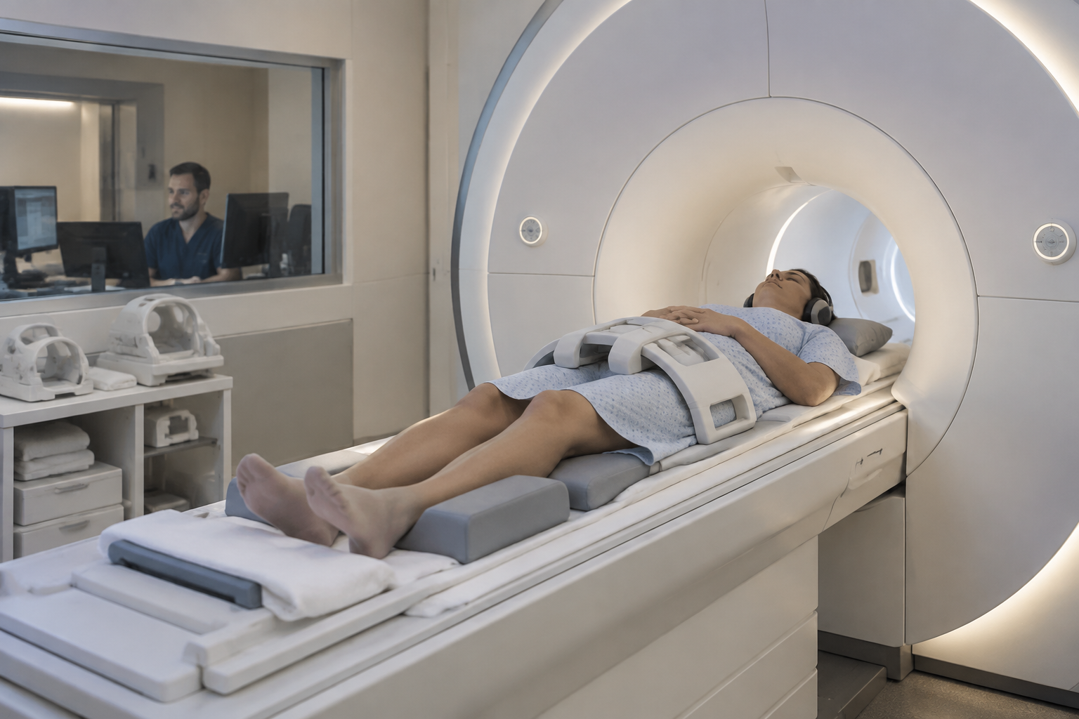 الرنين المغناطيسي لقياس التركيب الدقيق لنخاع العظام — Magnetic resonance imaging for bone marrow microstructure measurement (MRI) — صورة توضيحية للفحص