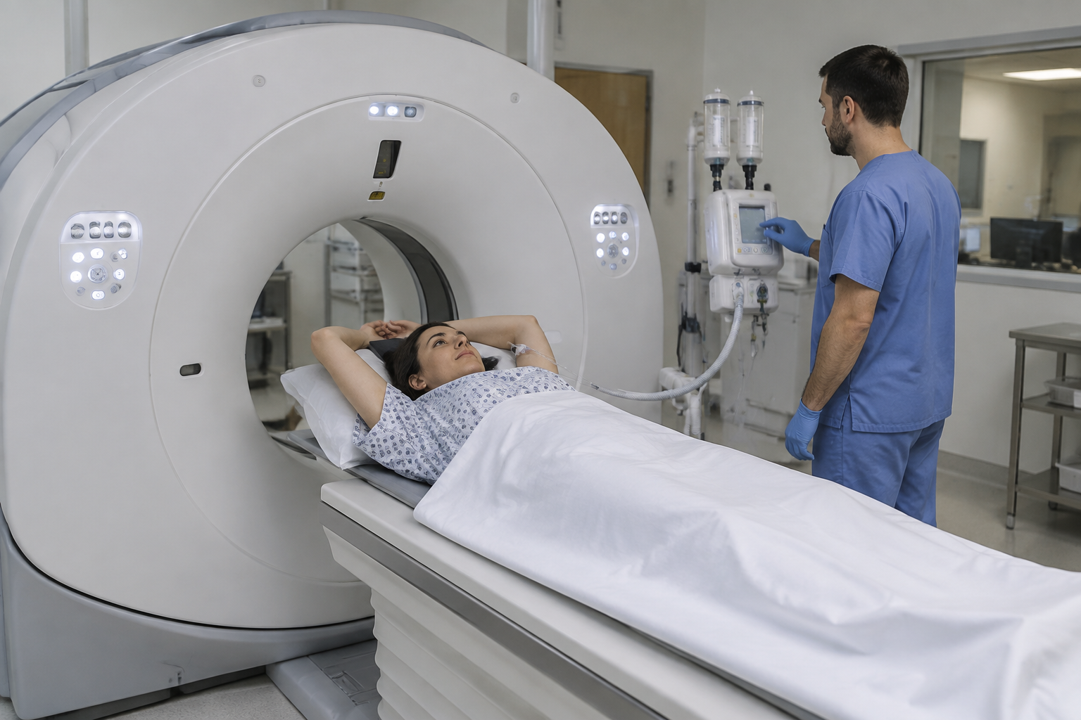 التصوير المقطعي لتقييم نفث الدم — Computed tomography for hemoptysis assessment (CT) — صورة توضيحية للفحص