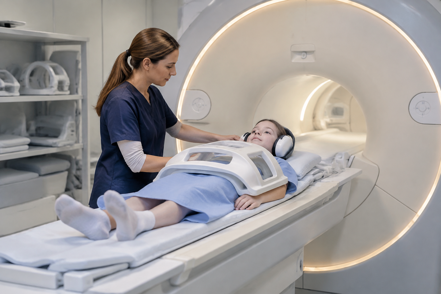 الرنين المغناطيسي لرصد أورام المتلازمات الوراثية لدى الأطفال — Magnetic resonance imaging for tumor surveillance in children with hereditary syndromes (MRI) — صورة توضيحية للفحص