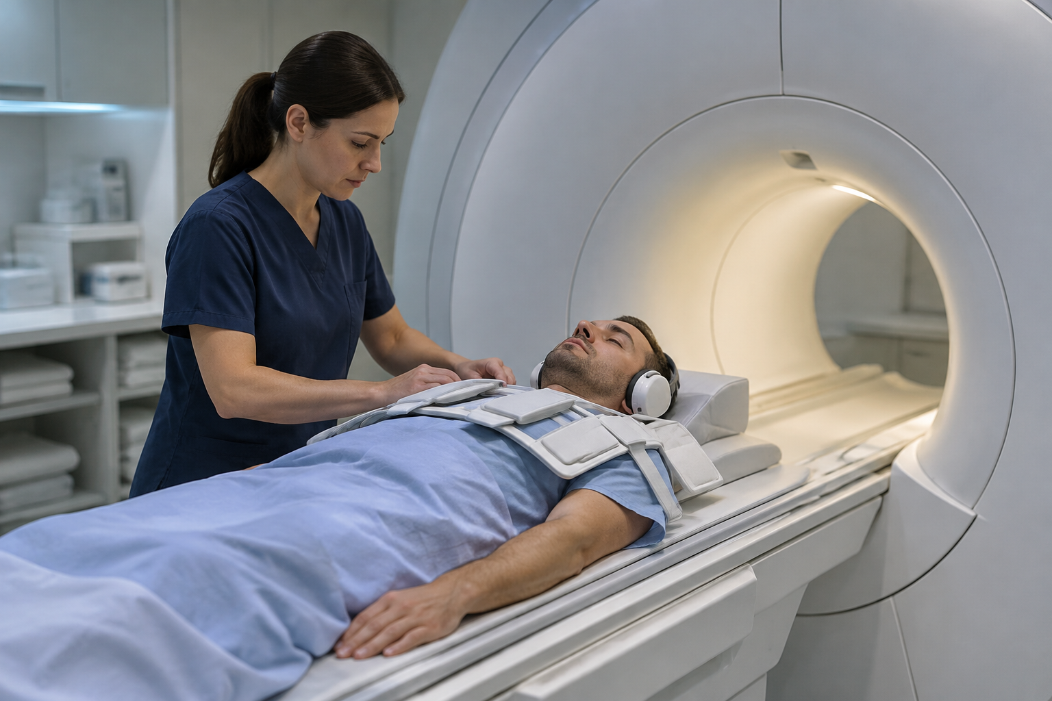 الرنين المغناطيسي لتقييم الورم في قمة الرئة — Magnetic resonance imaging for apical lung tumor assessment (MRI) — صورة توضيحية للفحص