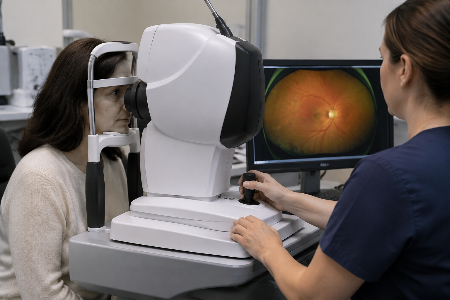 تصوير قاع العين واسع المجال — Wide-field fundus imaging — صورة توضيحية للفحص