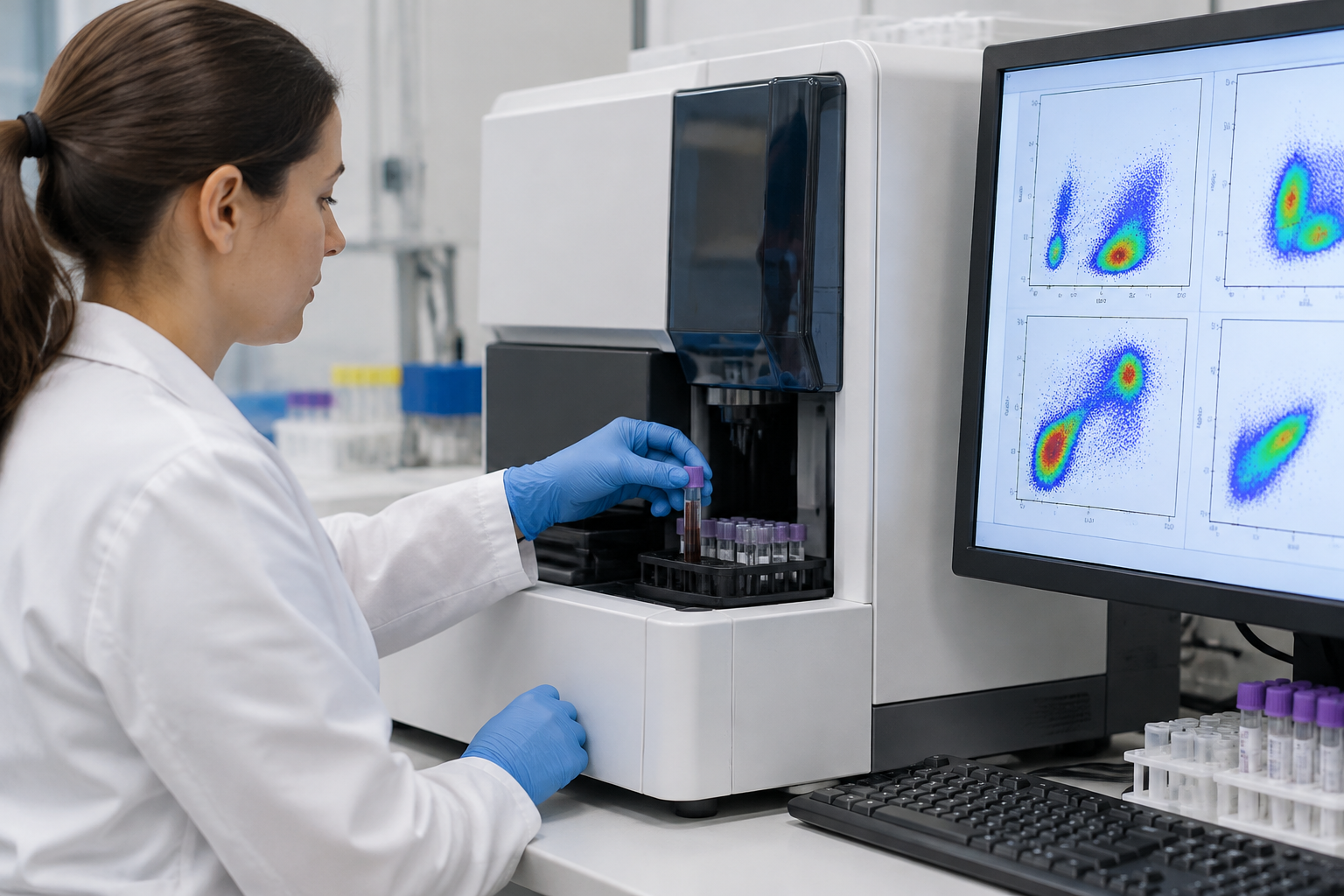 لوحة التدفق الخلوي للأورام البلازمية — Flow cytometry panel for plasma cell neoplasms — صورة توضيحية للفحص