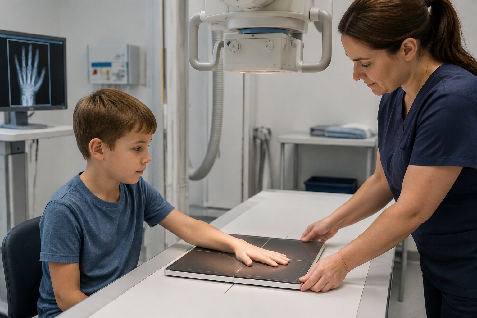أشعة قياس عمر العظام — Bone age radiography — صورة توضيحية للفحص