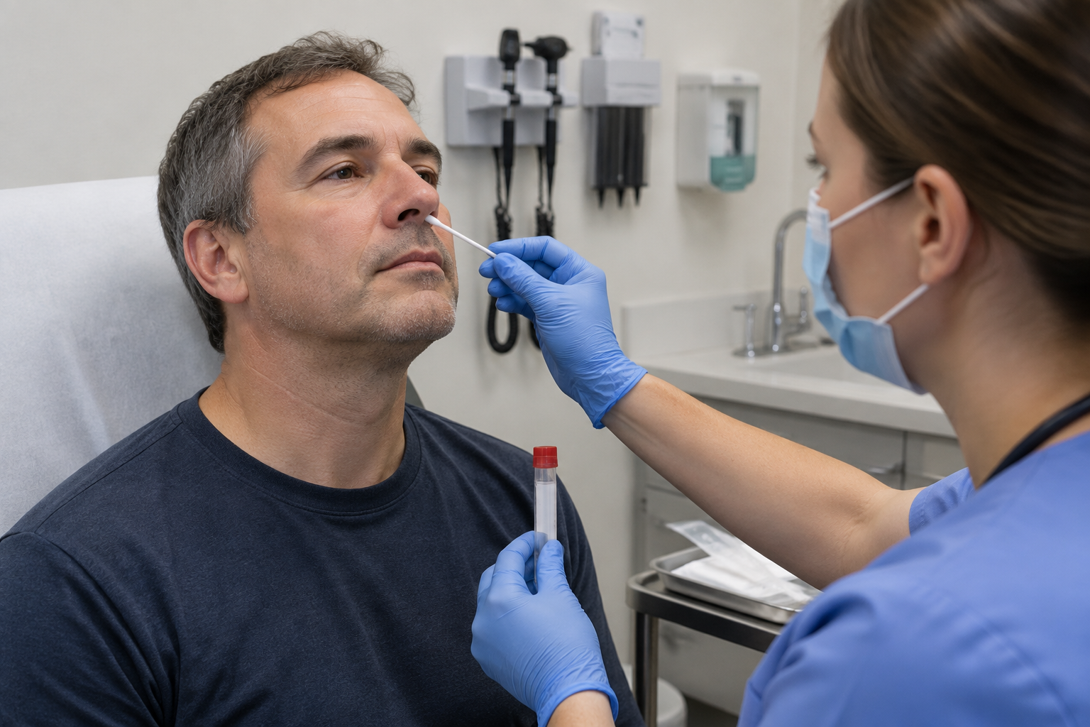 اختبار مسحة البكتيريا المقاومة للميثيسيلين (MRSA) — صورة توضيحية للفحص