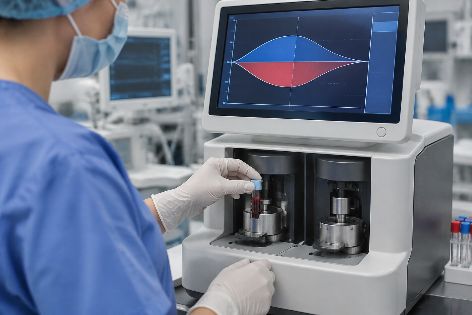 تخطيط مرونة الجلطة (TEG/ROTEM) — صورة توضيحية للفحص