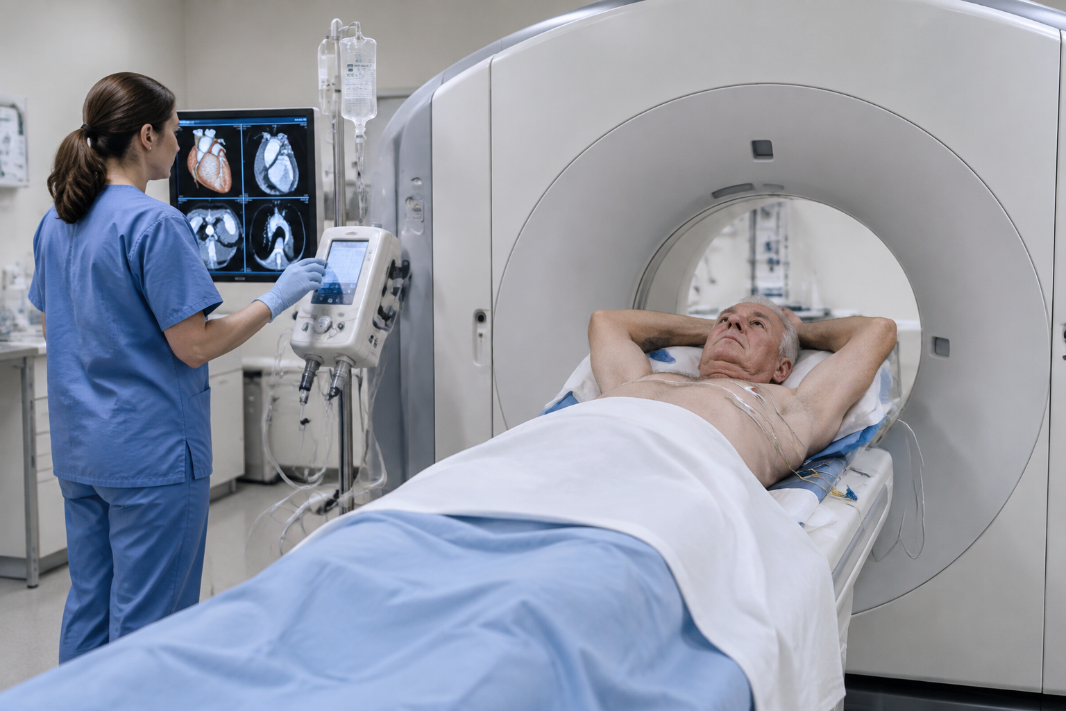 الأشعة المقطعية لتقييم الصمام الأورطي قبل TAVI — Computed Tomography for Aortic Valve Assessment Before Transcatheter Aortic Valve Implantation (CT, TAVI) — صورة توضيحية للفحص