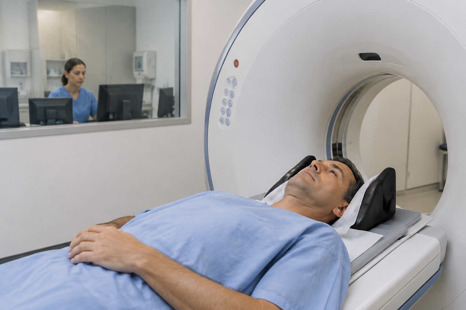 التصوير المقطعي لتقييم الأجسام الغريبة بالحجاج — Computed Tomography for Orbital Foreign Body Assessment (CT) — صورة توضيحية للفحص