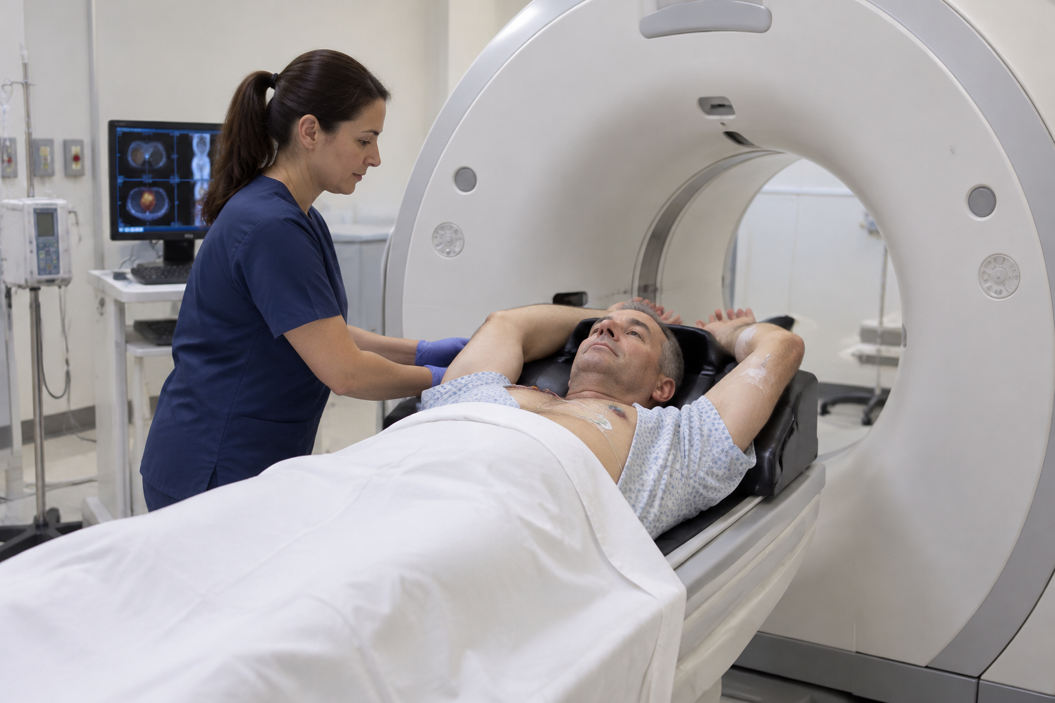 تصوير حيوية عضلة القلب بالبوزيترون — Myocardial Viability Positron Emission Tomography (PET) — صورة توضيحية للفحص