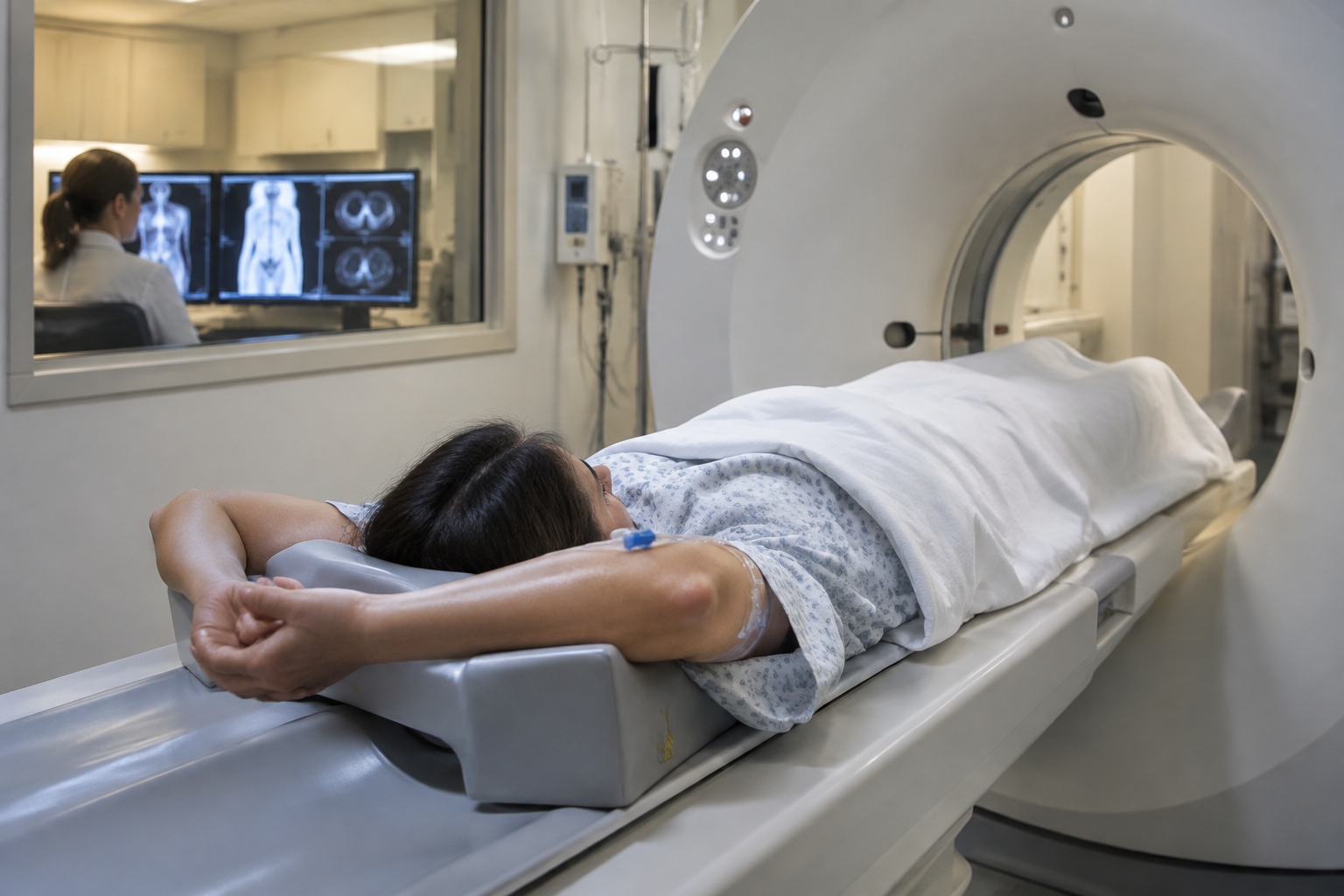 التصوير البوزيتروني بالفلوروثيميدين FLT (بحثي) — Fluorothymidine positron emission tomography (research) (FLT PET) — صورة توضيحية للفحص